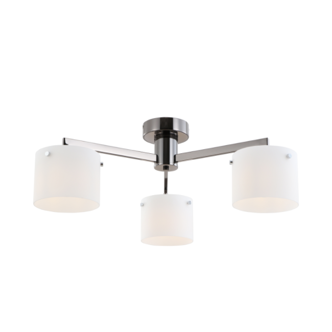Minimalista 3-Light Black Chrome sabaiaren lanpara
